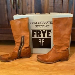 Frye Melissa Braid Boots - Camel